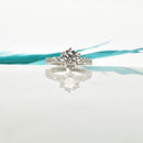 Round Diamond Ring with a Pavé Diamond Band