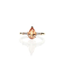 Pear Sapphire with Tapers Diamond Ring