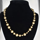 Brushed Gold Ball Necklace