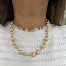 Brushed Gold Ball Necklace
