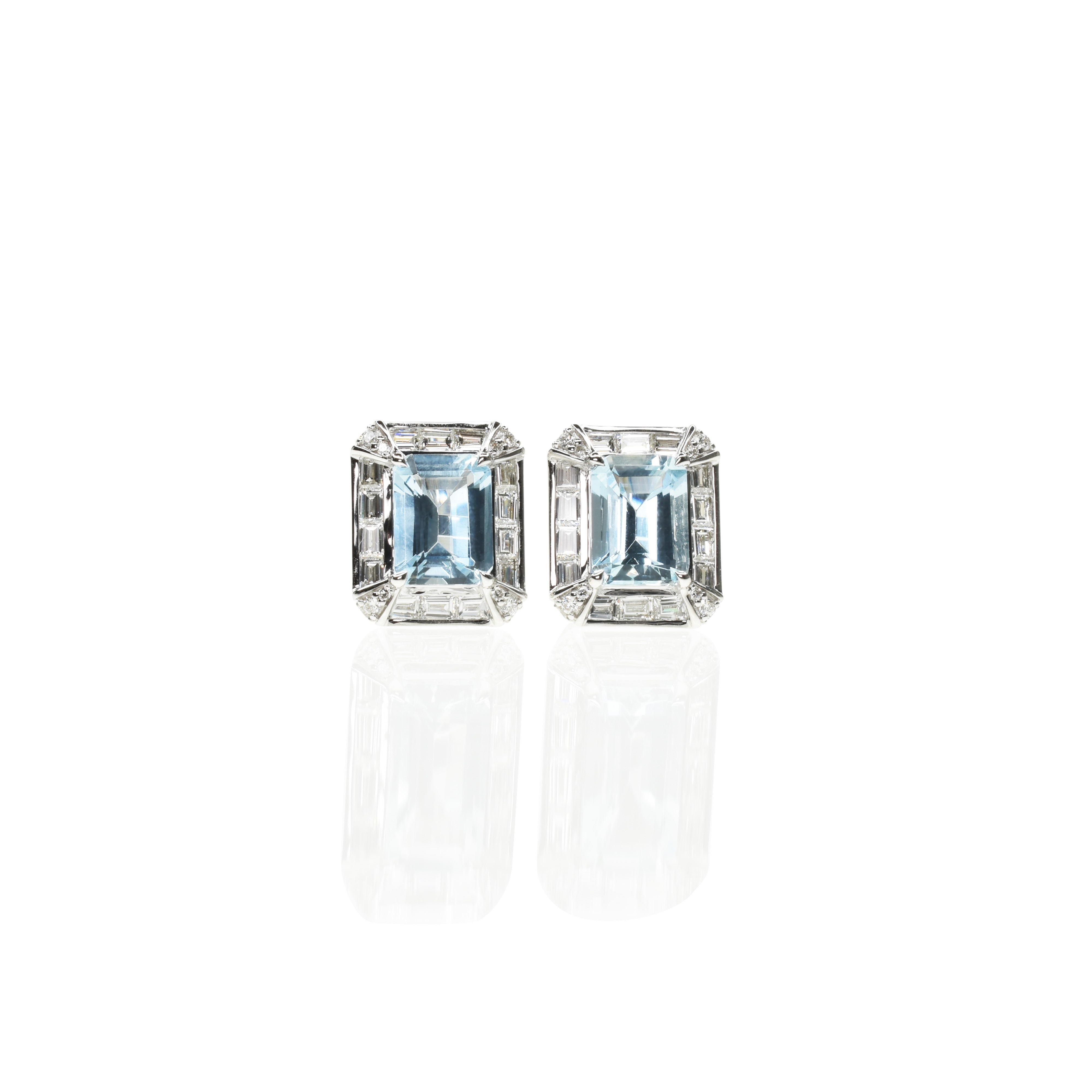 Aquamarine Art Deco Earrings