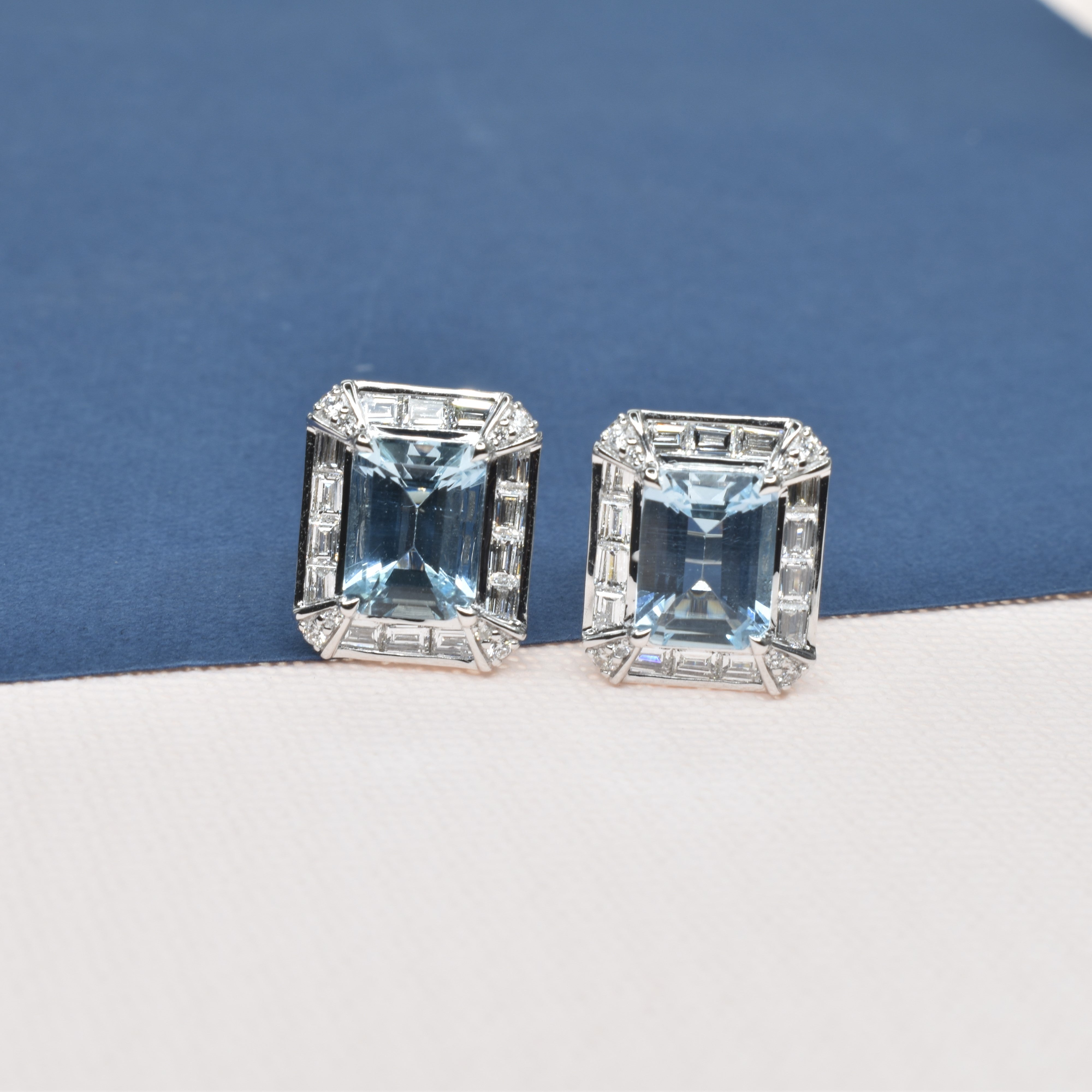 Aquamarine Art Deco Earrings