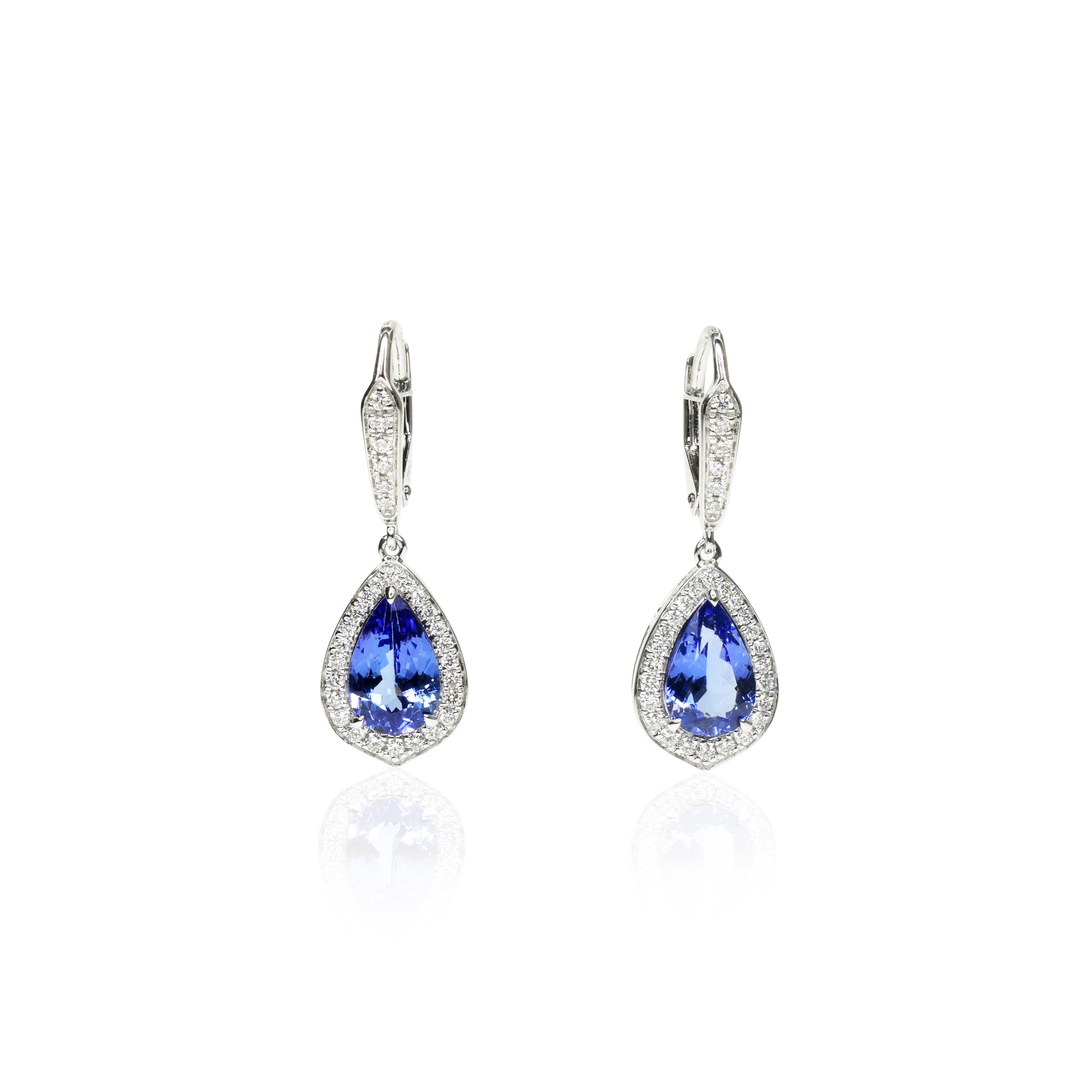 Dressy Diamond and Tanzanite Earrings