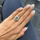 Tanzanite Asscher Cut Ring with Halo