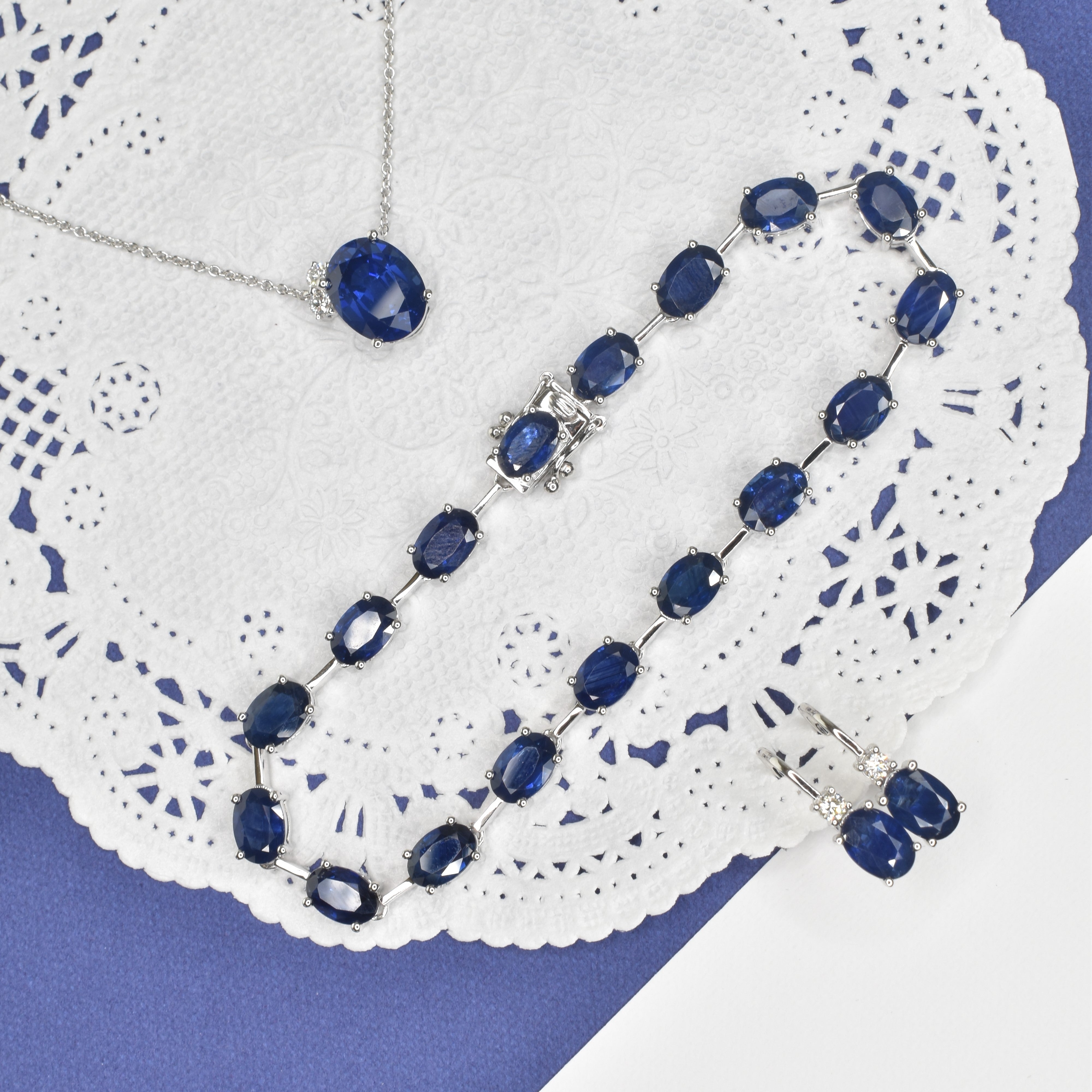Sapphire and Diamond Earrings