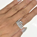 Fanned Half Eternity Diamond Ring
