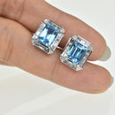 Mens Cufflinks with Topaz and Diamond