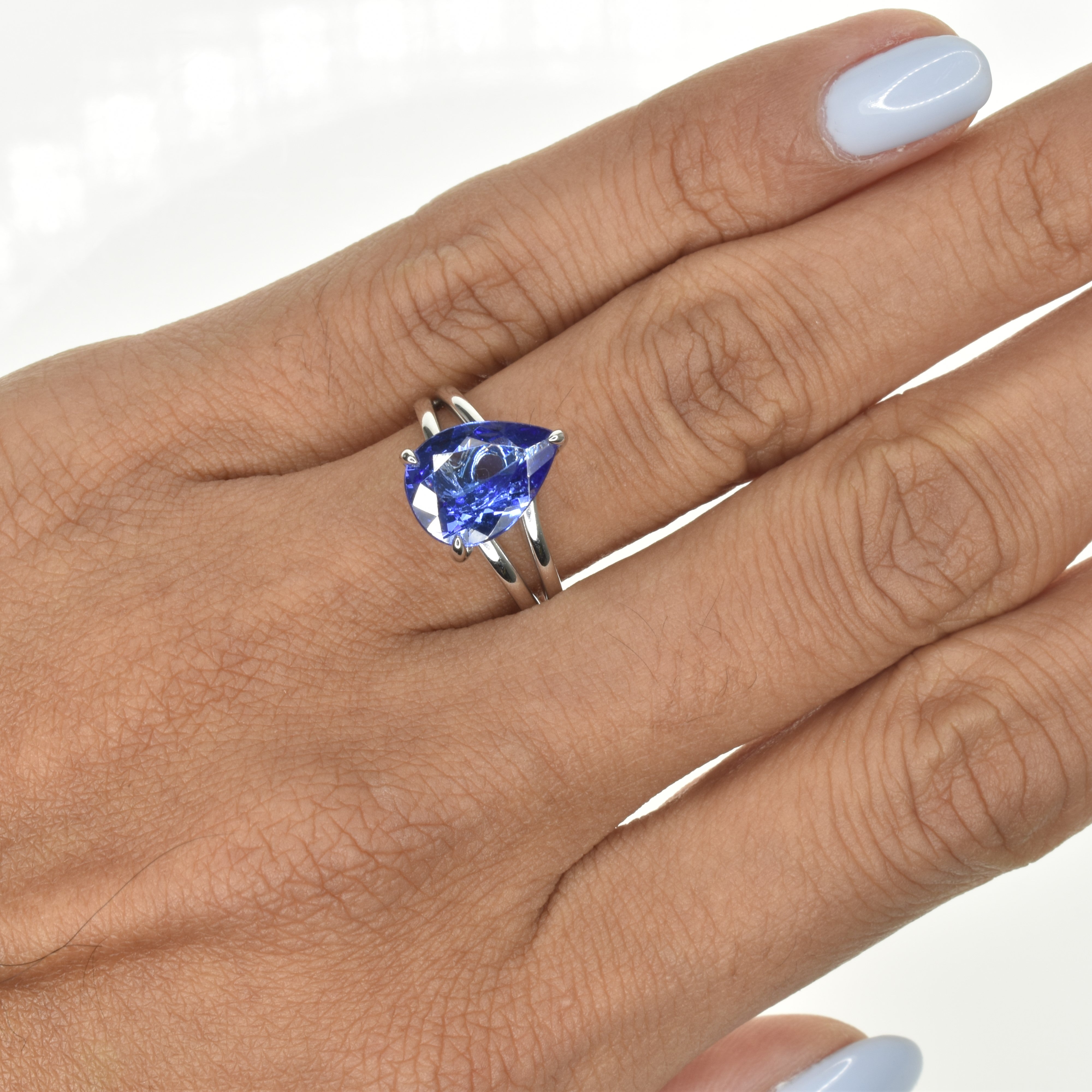 Tanzanite Pear Ring