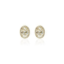 Oval Shaped Diamond Earrings with Halo