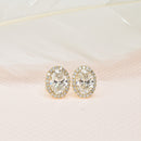 Oval Shaped Diamond Earrings with Halo