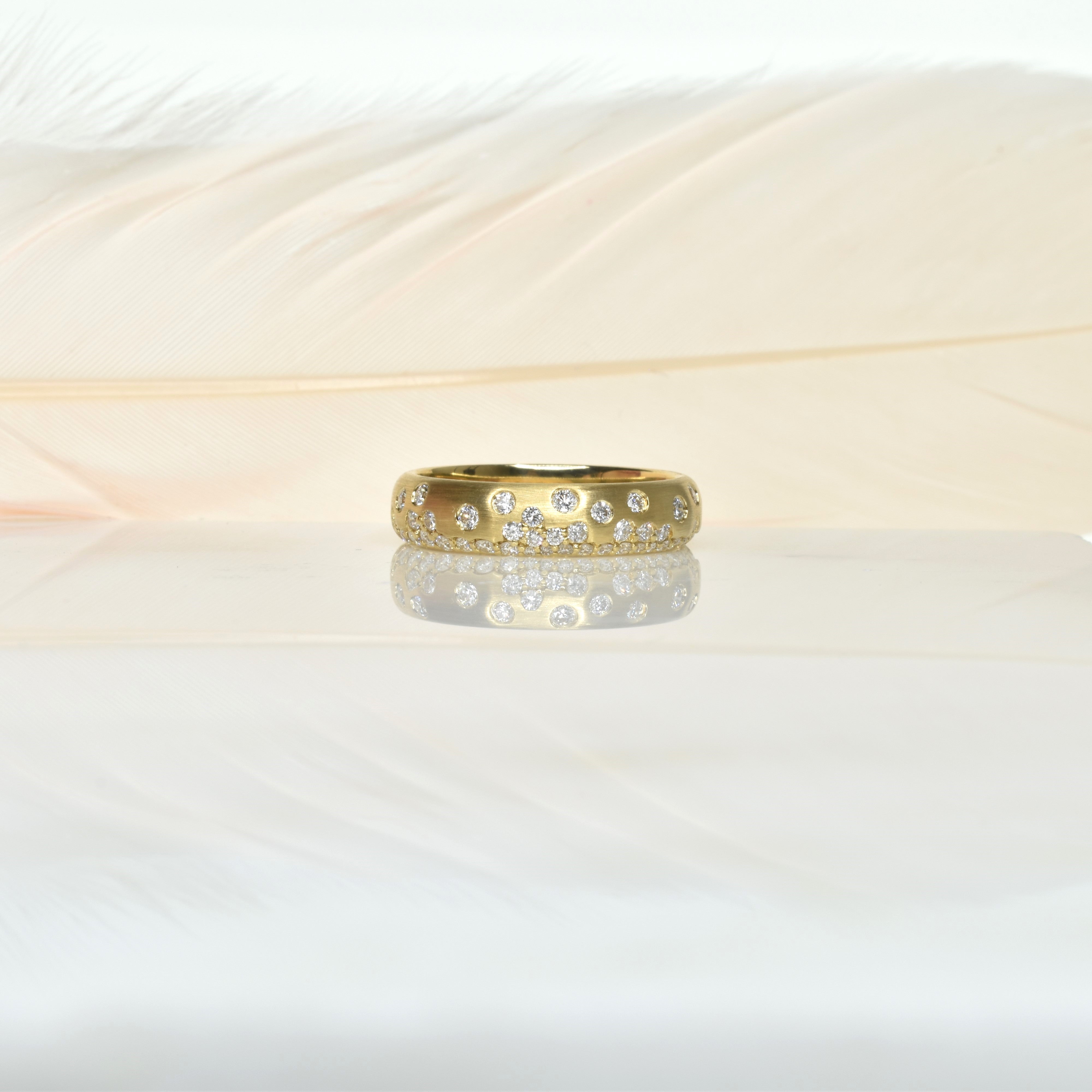 Gold Band With Scattered Diamonds