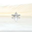 Pear Shaped Diamond Engagement Ring with Tapered band