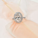 Stunning Oval Diamond Engagement Ring with Halo