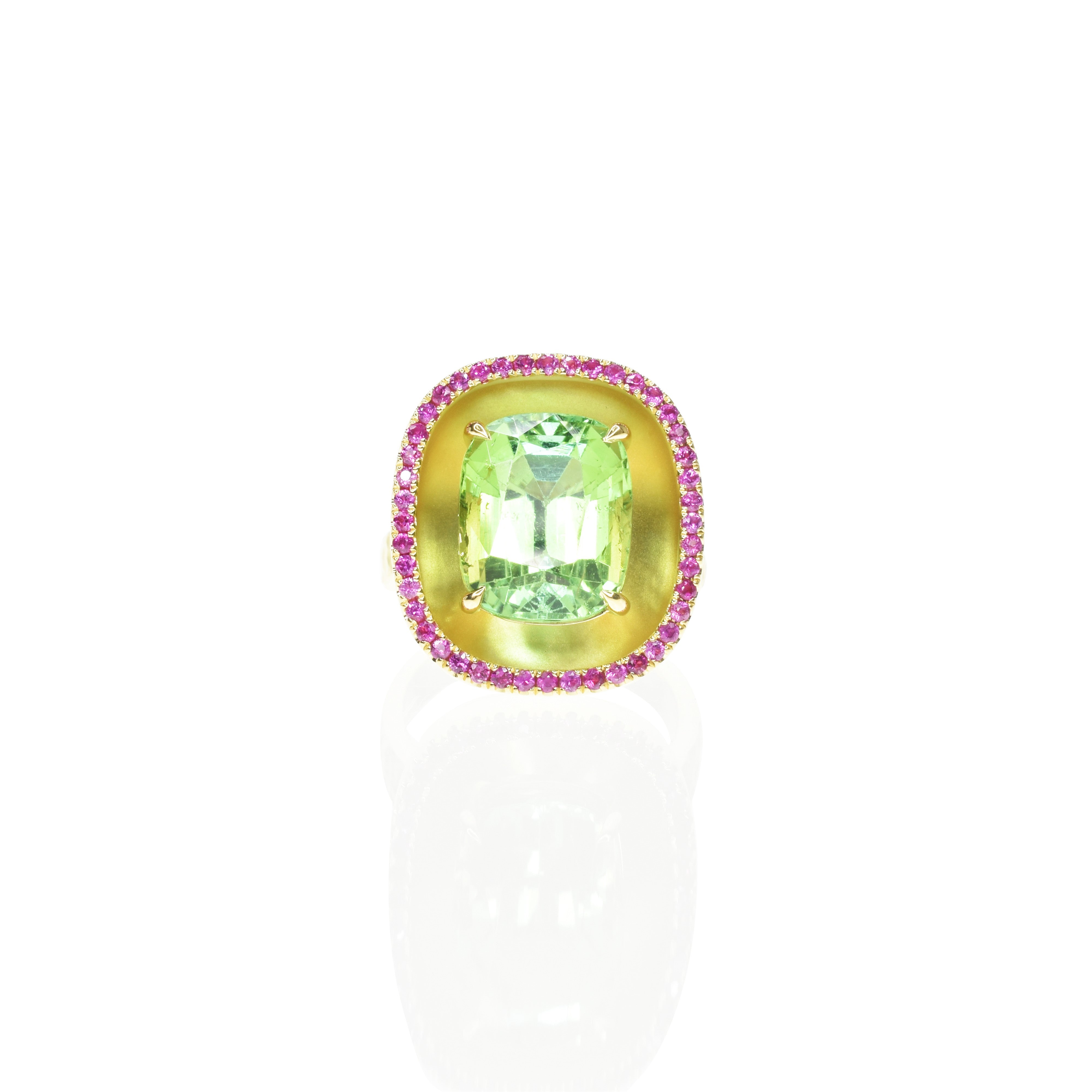 Green Tourmaline Art Deco Ring