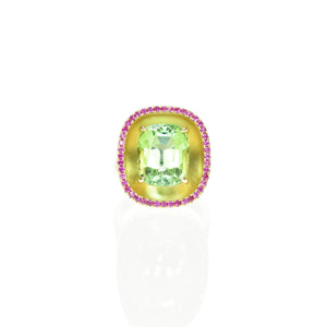 Green Tourmaline Art Deco Ring