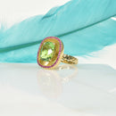 Green Tourmaline Art Deco Ring