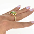 Green Tourmaline Art Deco Ring