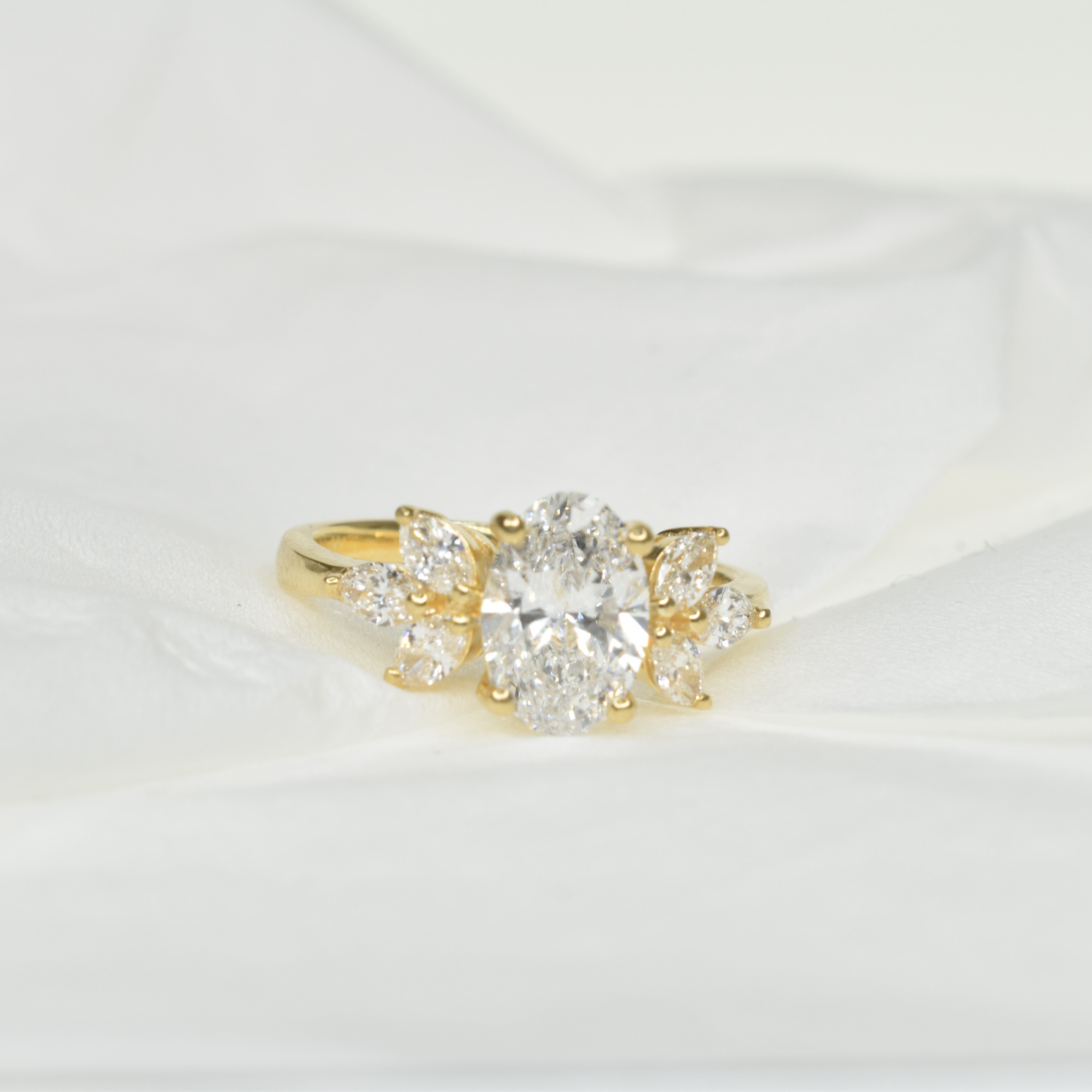 Floral Oval and Marquise Engagment Ring