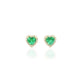 Emerald Halo Heart Earrings