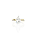 Pear Shaped Diamond Engagement Ring with a Graduated Band