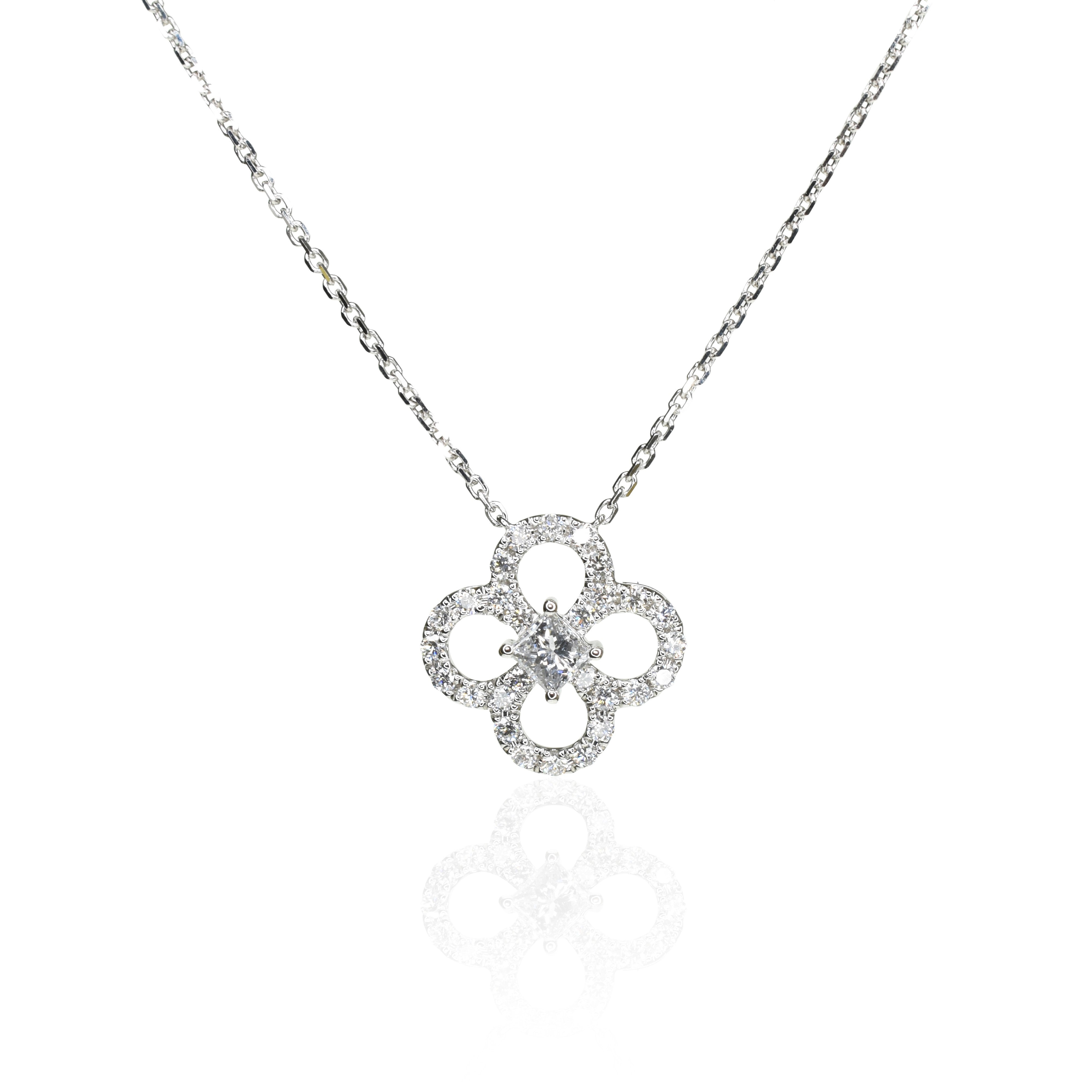 Clover Princess Cut Necklace