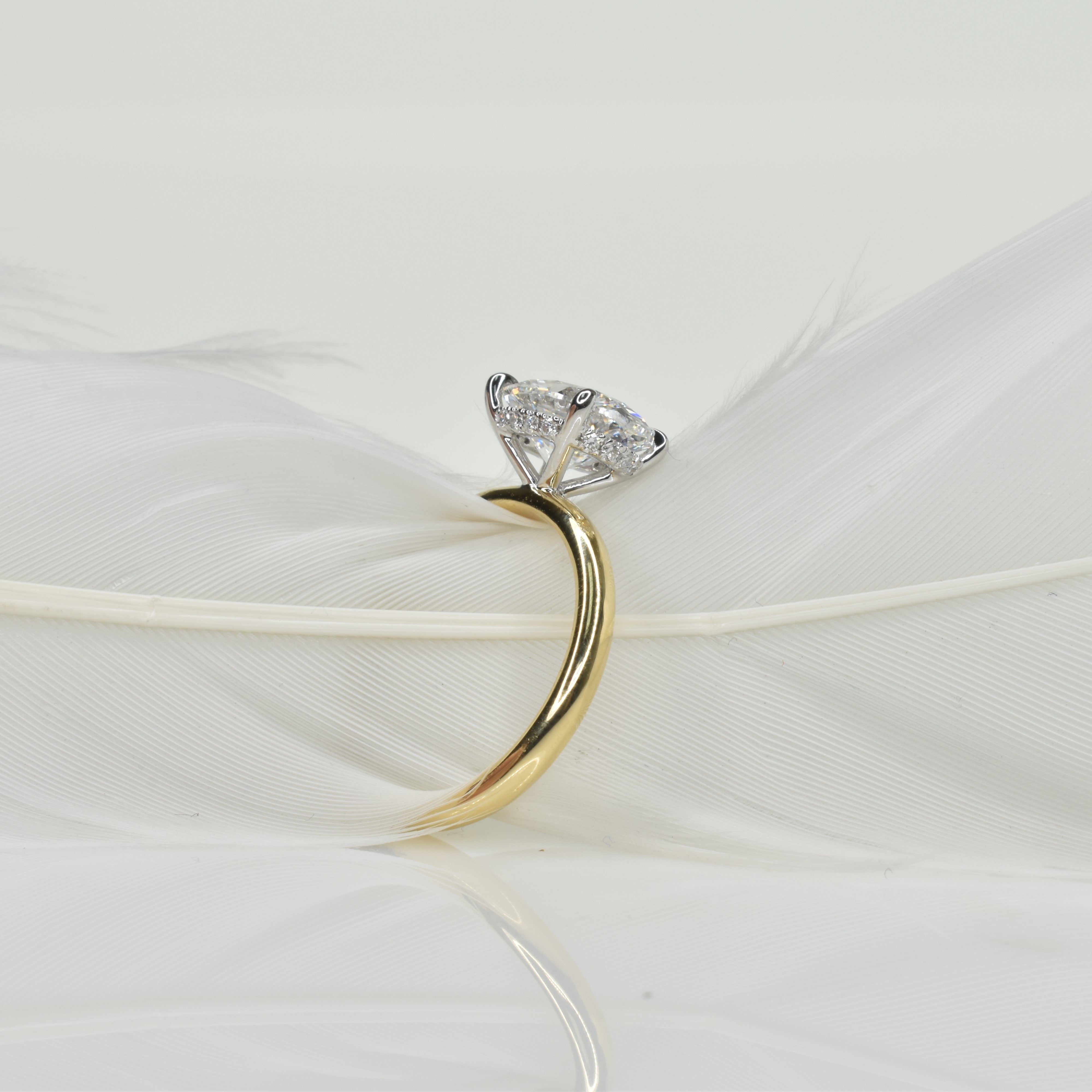 Sideways Set Oval Diamond Ring