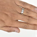 Steely Men's Wedding Band with Black Diamond