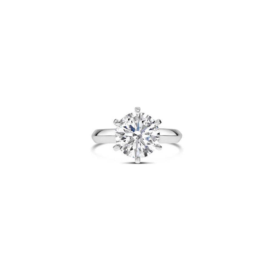 Round Diamond Ring with Knife Edge Band