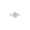 Round Diamond Ring with Knife Edge Band