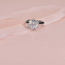 Round Diamond Ring with Knife Edge Band