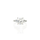 Classic Cushion Cut Engagement ring with Tapers