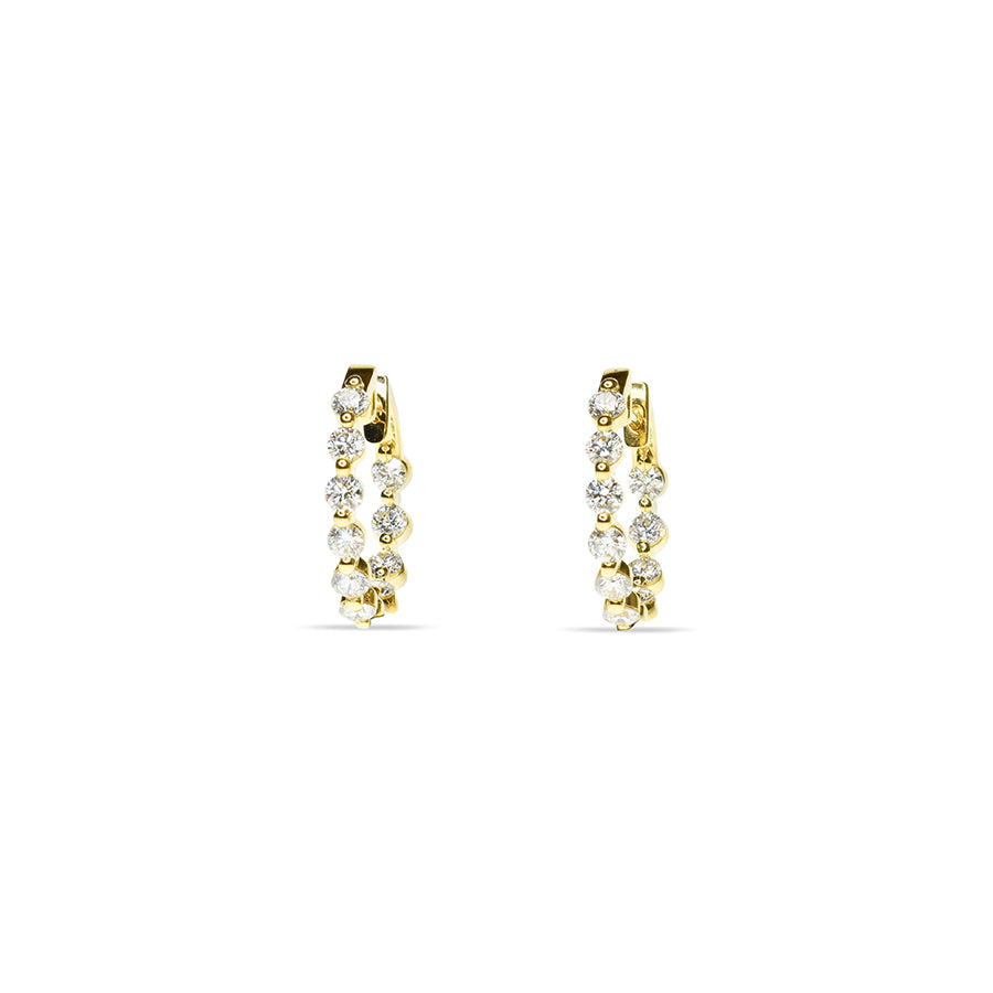 Bestselling Shared Prong Round Hoops with 2.5mm Diamonds