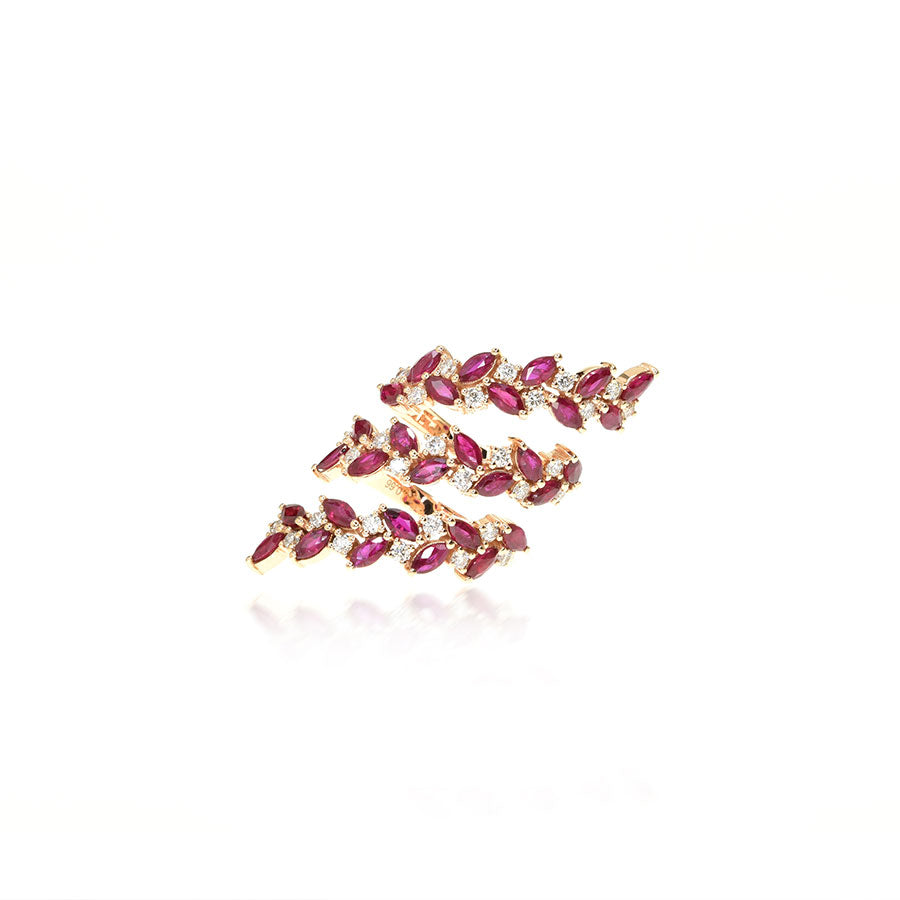 Twisted Ruby Marquise Ring