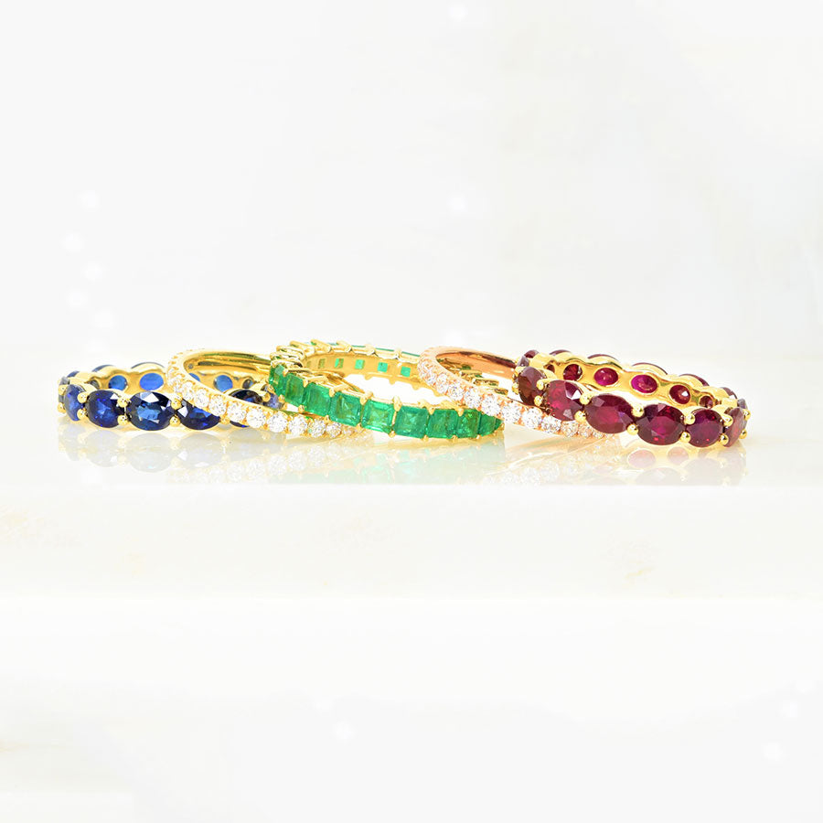 Square Emerald Eternity Band