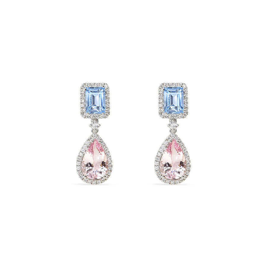 Morganite and Aquamarine Earrings