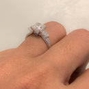 Cushion Cut Diamond Ring with Pear Diamonds