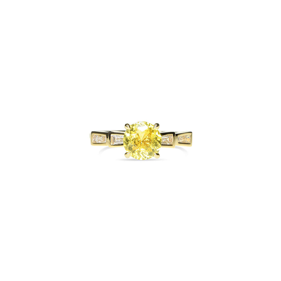 Yellow Sapphire Ring with Bow Detail