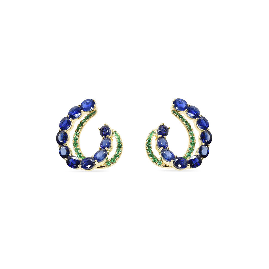 Sapphire and Emerald Earrings