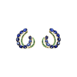 Sapphire and Emerald Earrings