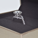 Swirl Diamond Ring with Halo