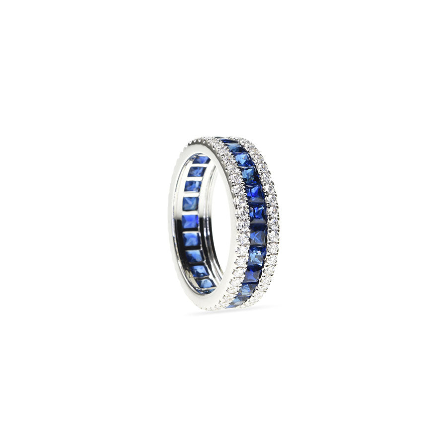 Sapphire & Diamond Eternity Band