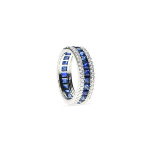 Sapphire & Diamond Eternity Band