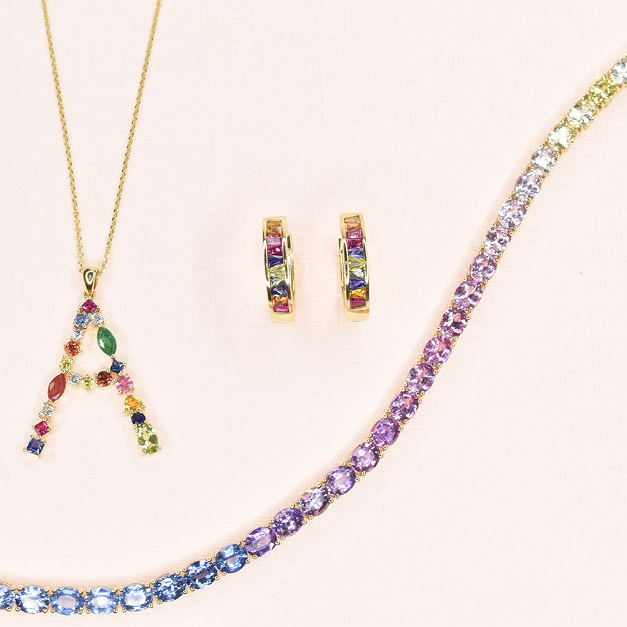 Letter Gemstone Pendant