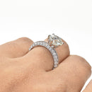 Round Diamond Ring with Knife Edge Pavé Diamond Band