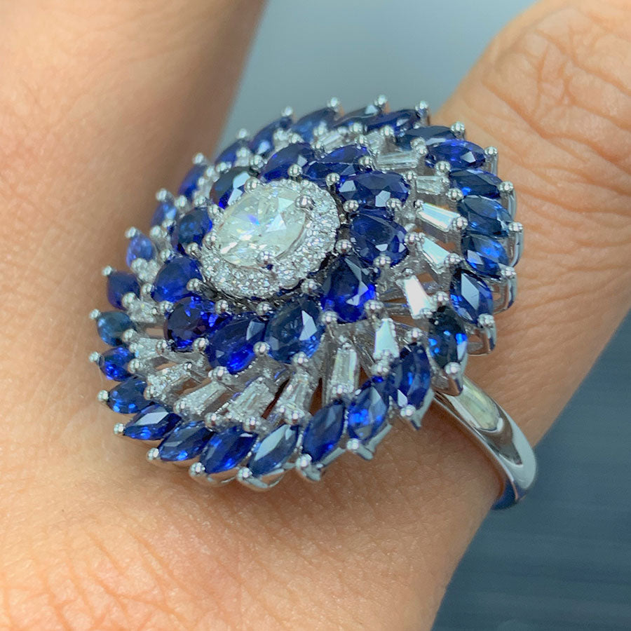 Sapphire & Diamond Cocktail Ring