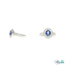 Sapphire Diamond Ring with Halo