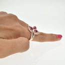Ruby Flower Diamond Ring