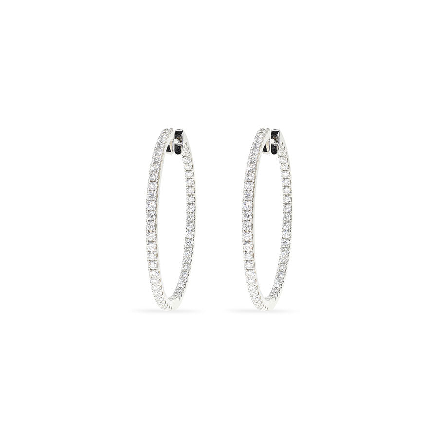 Double Sided Round Diamond Hoops with 1.6mm Diamonds
