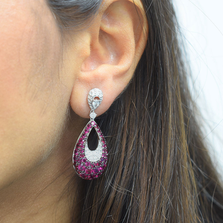 Ruby and Diamond Dress Earrings