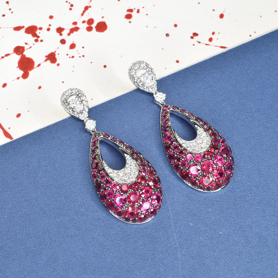 Ruby and Diamond Dress Earrings